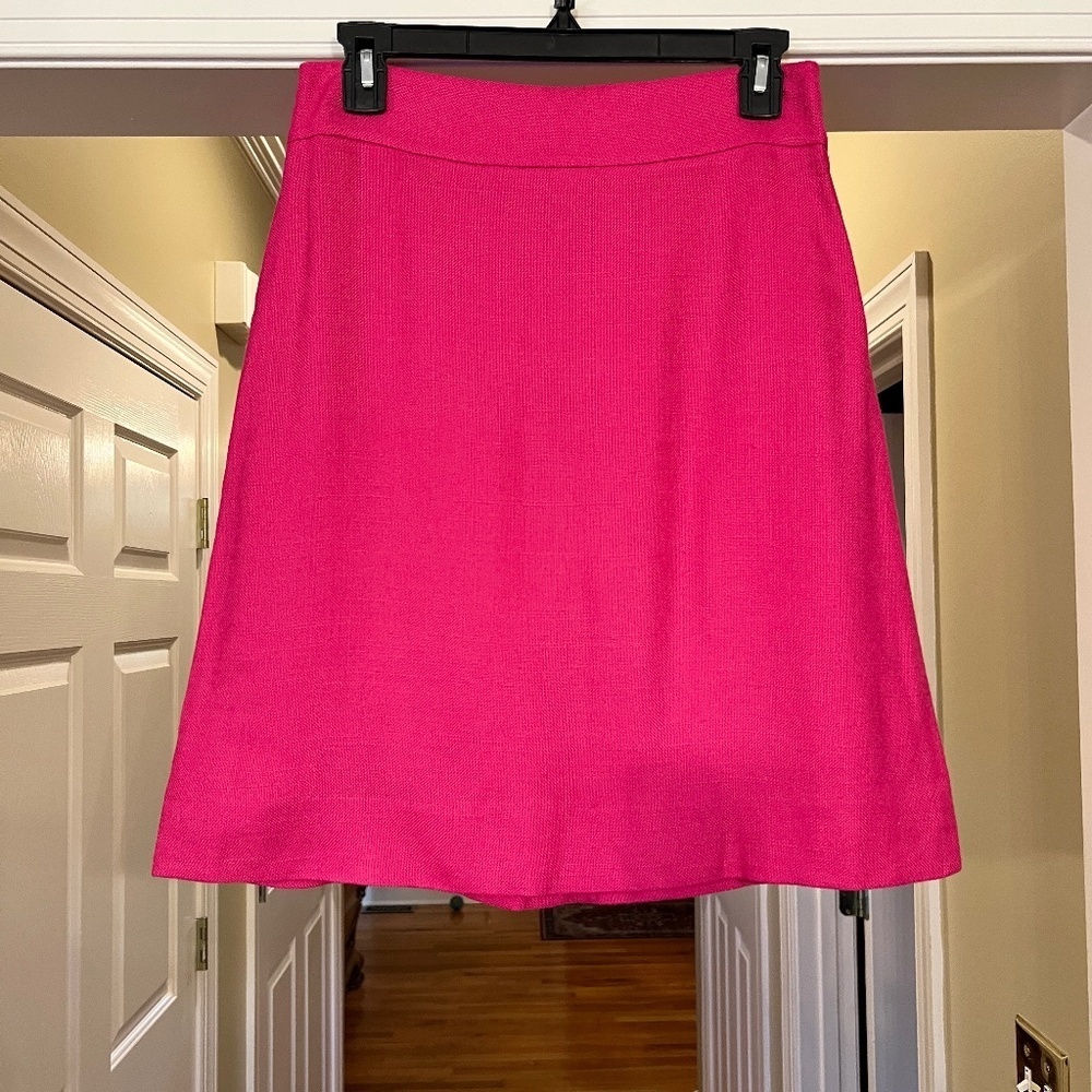 EUC Kate Spade New York Delphine Hot Pink Woven Viscose Skirt Size 4